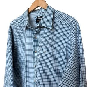 ARIAT Pro Series Men's 2XL Blue Plaid Long Sleeve Button-Up Shirt Embroidered